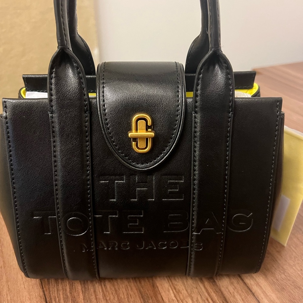 Marc Jacobs Black and Gold Tote Bag